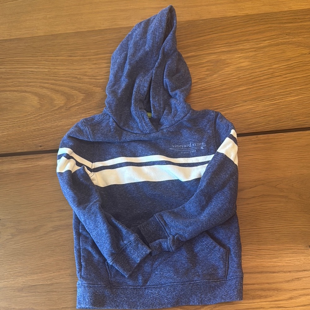 Vineyard Vines Blue Hoodie with White Stripes